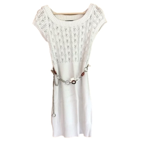 Vintage Maurices cap sleeve open knit tunic sweater dress size small - Picture 1 of 8